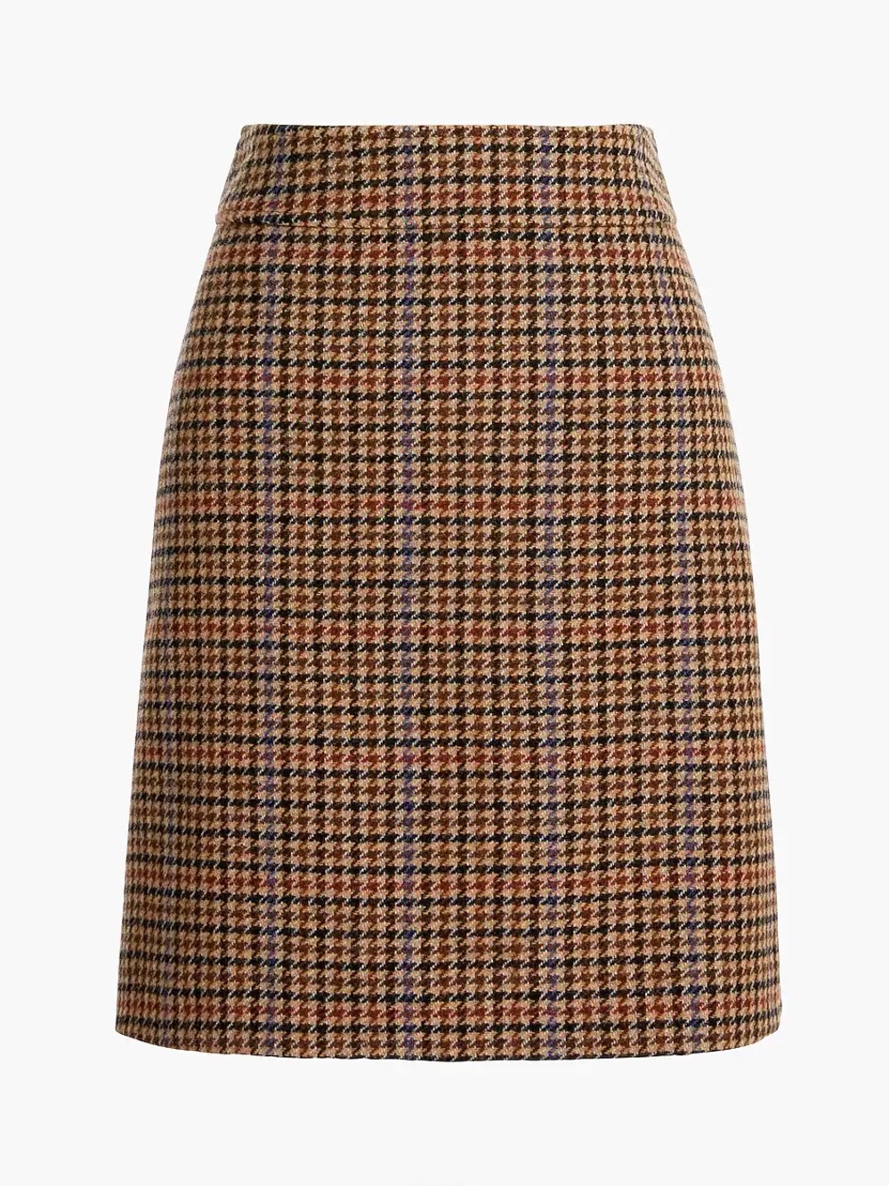 J Crew Classic Houndstooth A-Line Mini Skirt in Brown